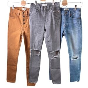 Madewell Jeans Set Three Size 24 Skinny Caramel Gray Blue